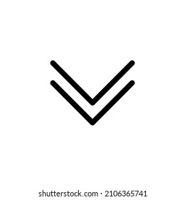 Double angle down arrow. Arrows down icon
