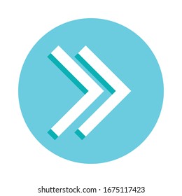 Double arrow badge icon. Simple glyph, flat vector of web icons for ui and ux, website or mobile application