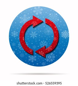 double arrow christmas icon in circle