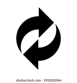Doppelpfeil-Symbol, Vektorsymbol einzeln auf Weiß