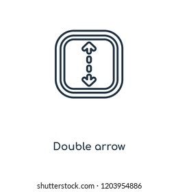 Double arrow concept line icon. Linear Double arrow concept outline symbol design. This simple element illustration can be used for web and mobile UI/UX.