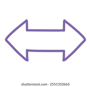 Doppelpfeil, handgezeichnet, Symbol einzeln