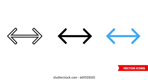 Double Arrow Icon Of 3 Types: Color, Black And White, Outline. Isolated Vector Sign Symbol.