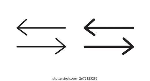 Icono de flecha doble Vector blanco y negro Gráfico