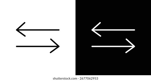 Icono de flecha doble Vector blanco y negro Gráfico