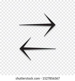 Double arrow icon design isolated on transparent background. vector illustration