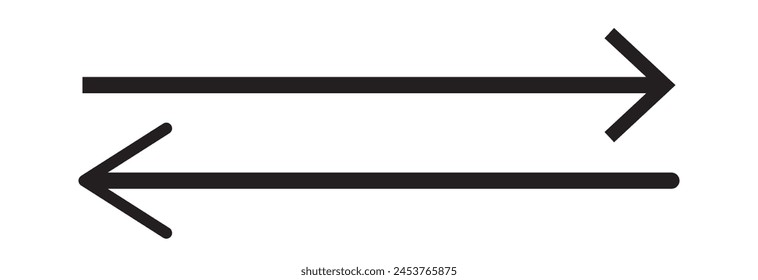 Double arrow icon. Dual sign. Navigator button. Cursor symbol. Simple flat design. Vector illustration. eps 10
