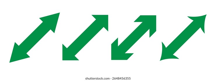 Ícone de seta dupla. Sinal duplo. Seta reta longa horizontal com dois ponteiros para a esquerda e para a direita. Símbolo do ícone de duas setas laterais. Seta apontando para a direita e para a esquerda dos dois lados. Ilustração vetorial