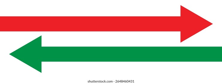 Double arrow icon. Dual sign. Both sided right left pointing arrow. Simple flat design. Vector illustration.