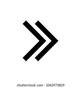 double arrow icon. Element of simple icon for websites, web design, mobile app, info graphics. Signs and symbols collection icon for design and development on white background