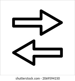 Double arrow icon illustration vector sign symbol isolated, on a white background