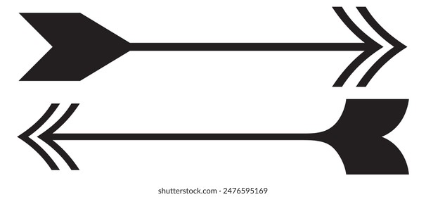   Double arrow icon isolated, Black horizontal long double arrow. long arrows left and right in flat style. arrows vector illustration. Double hade arrow, curser arrow.