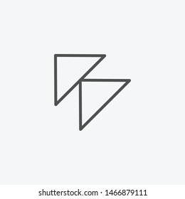 Double arrow icon isolated on light background. Multimedia symbol modern, simple, vector, icon for website design, mobile app, ui. Vector Illustration