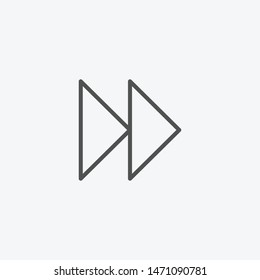 Double arrow icon isolated on light background. Multimedia symbol modern, simple, vector, icon for website design, mobile app, ui. Vector Illustration