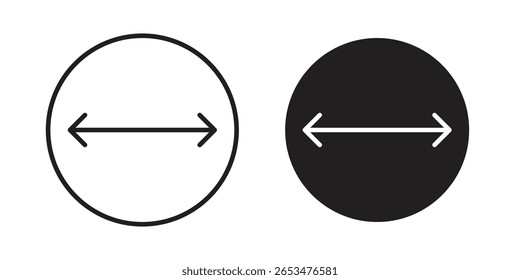 Doppelpfeil-Symbol, Umriss-Vektorzeichen, lineares Piktogramm mit durchgehendem Stil, einzeln auf Weiß.