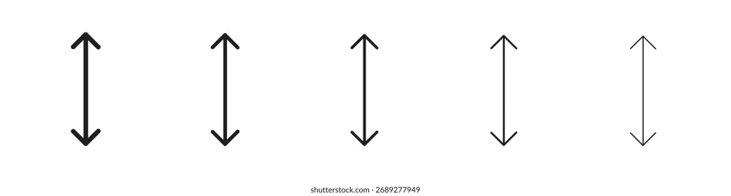 Ícone de seta dupla, ilustração de logotipo de vetor de contorno, pictograma linear isolado