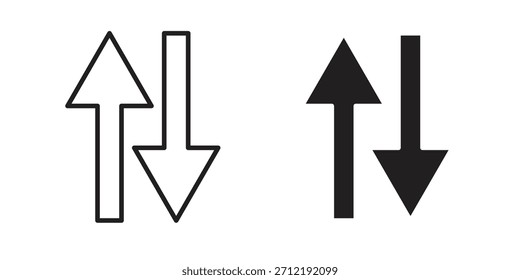 Paquete de iconos de flecha doble. Elemento de diseño de icono de Vector plano.