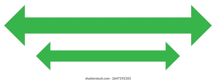 ícone de seta dupla definido . ícone de setas laterais duas ilustração de vetor. Seta preta fina apontando duas vezes. Ícone de seta longa e em linha reta. Ilustração gráfica para símbolos de direção, sinais para cima e para baixo.