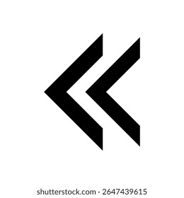 Double arrow icon symbol, left and right directional arrows, navigation or action, movement and progress icon