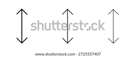 Double arrow icon thin line symbol on white background, editable stroke vector illustration