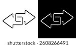 Double arrow icon, two side symbol, double arrow logo concept. Set of double arrow icons.