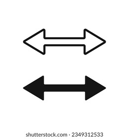 Double arrow icon. Two Side Arrow icon vector. Move left and right arrow flat vector icon