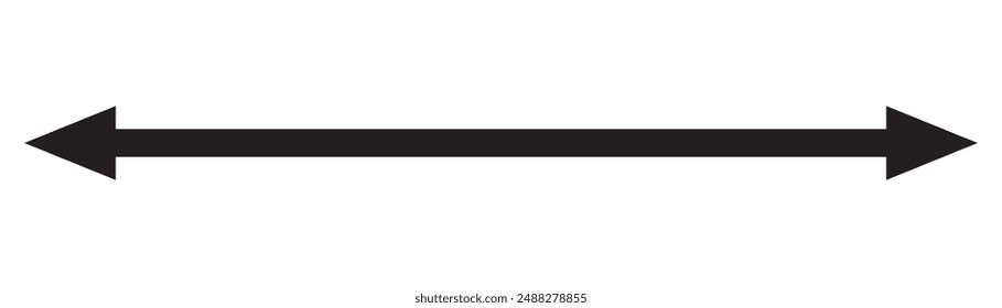 Double arrow icon. Two side arrow icon symbol. left and right long arrow icon. Double arrow icon isolated on white background. vector illustration.
