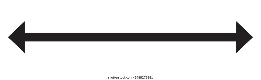 Double arrow icon. Two side arrow icon symbol. left and right long arrow icon. Double arrow icon isolated on white background. vector illustration.
