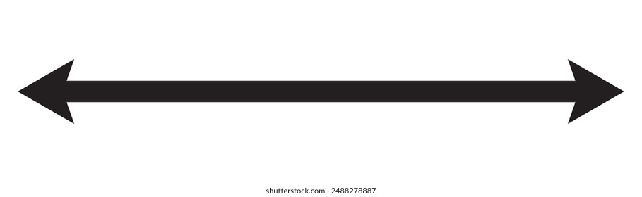 Double arrow icon. Two side arrow icon symbol. left and right long arrow icon. Double arrow icon isolated on white background. vector illustration.
