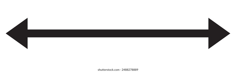 Double arrow icon. Two side arrow icon symbol. left and right long arrow icon. Double arrow icon isolated on white background. vector illustration.

