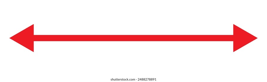 Icono de flecha doble. Símbolo de icono de dos flechas laterales. Icono de flecha larga izquierda y derecha. Icono de flecha doble aislado sobre fondo blanco. Ilustración vectorial.
