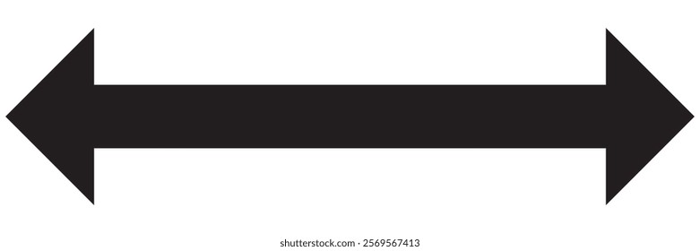 Double arrow icon, two side simple icon vector, White Arrow Isolated on black background