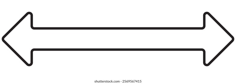 Double arrow icon, two side simple icon vector, White Arrow Isolated on black background