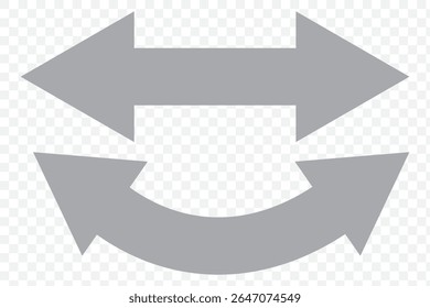 Ícone de seta dupla. Símbolo de ícone de seta dupla lateral. ícone de seta longa esquerda e direita. Ícone de seta dupla isolado em fundo branco. ilustração vetorial. EPS 10.