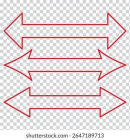 Double arrow icon. Two side arrow icon symbol. left and right long arrow icon. Double arrow icon isolated on white background. vector illustration.