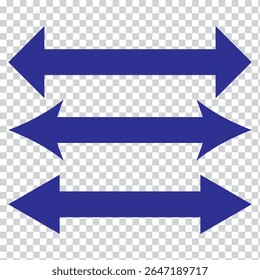 Double arrow icon. Two side arrow icon symbol. left and right long arrow icon. Double arrow icon isolated on white background. vector illustration.