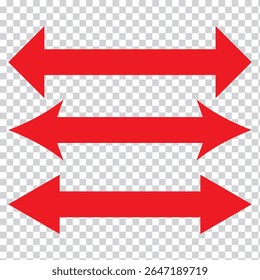 Double arrow icon. Two side arrow icon symbol. left and right long arrow icon. Double arrow icon isolated on white background. vector illustration.