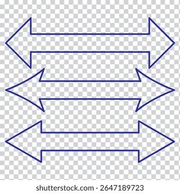Double arrow icon. Two side arrow icon symbol. left and right long arrow icon. Double arrow icon isolated on white background. vector illustration.