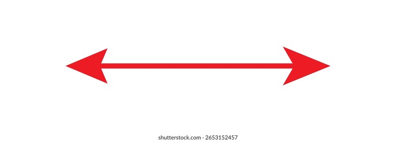 Ícone de seta dupla. Símbolo de ícone de seta dupla lateral. ícone de seta longa esquerda e direita. Ícone de seta dupla isolado em fundo branco. ilustração vetorial.