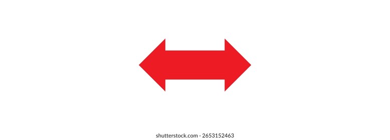 Ícone de seta dupla. Símbolo de ícone de seta dupla lateral. ícone de seta longa esquerda e direita. Ícone de seta dupla isolado em fundo branco. ilustração vetorial.