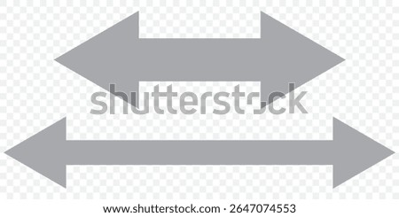 Double arrow icon. Two side arrow icon symbol. left and right long arrow icon. Double arrow icon isolated on white background. vector illustration. EPS 10.