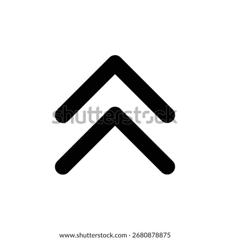 Double Arrow Up Icon for UX and UI Interfaces Twin Chevron Symbol for Scroll to Top, Ascend Navigation, and Hierarchical Elevation Scalable Vector for Web, Mobile, and App Design