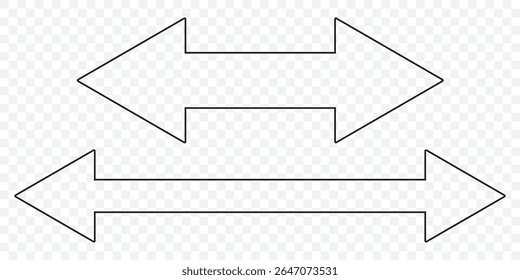 Double arrow icon. Vector illustration of Black dual arrow . Stock image on Transparent Background. EPS 10.