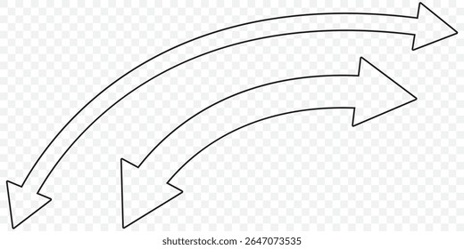 Double arrow icon. Vector illustration of Black dual arrow . Stock image on Transparent Background. EPS 10.