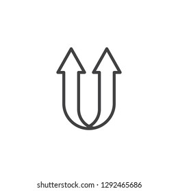Double arrow up line icon. linear style sign for mobile concept and web design. Upward arrows outline vector icon. Symbol, logo illustration. Pixel perfect vector graphics