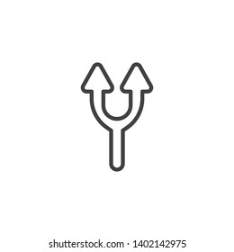 Double arrow up line icon. linear style sign for mobile concept and web design. Two way direction arrows outline vector icon. Symbol, logo illustration. Vector graphics