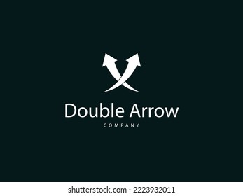 Double Arrow logo design, Arrow logo for business, creative and unique double arrow logo design template 