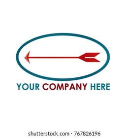 double arrow logo template with blue color and red illustration vector