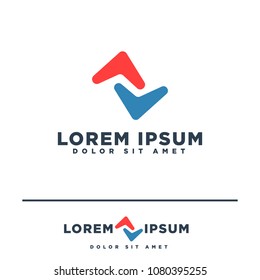 double arrow logo template vector editable