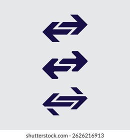 Vetor de logotipo de seta dupla para crescimento e estratégia